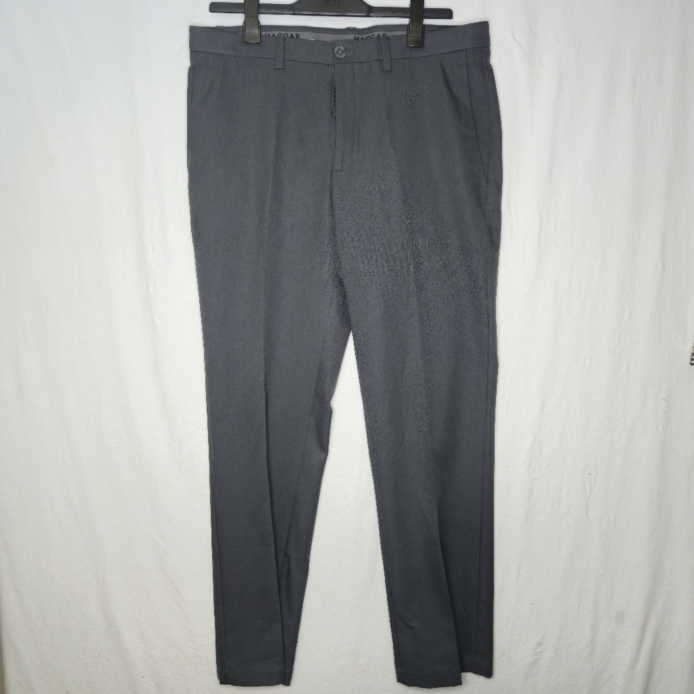 Haggar Men's Cool 18 Gray Dress Pants Size 36 X 32